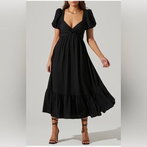 Twist Bust Tie Back Midi Dress